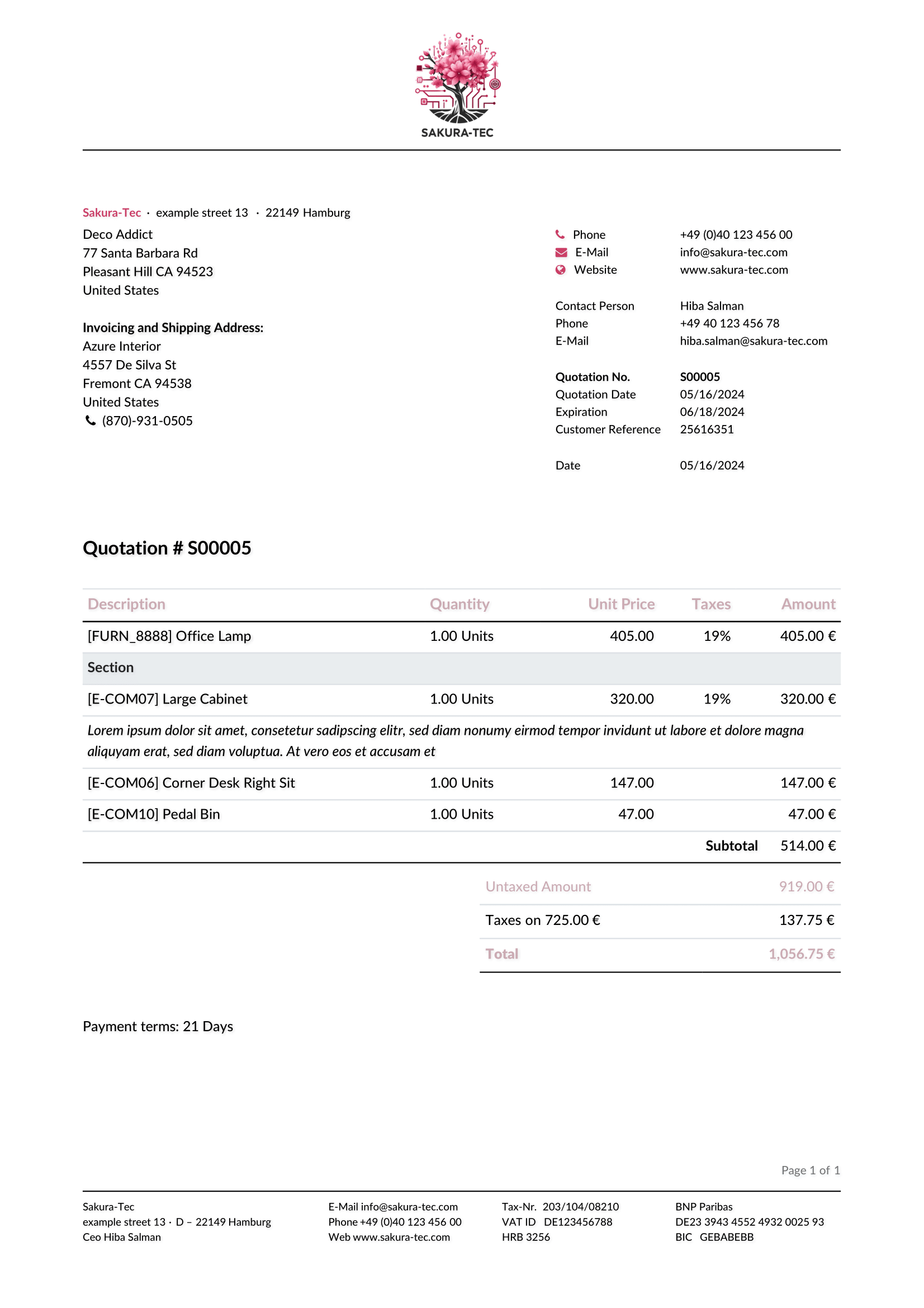 Prestige Report Design